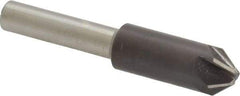 Interstate - 3/8" Head Diam, 1/4" Shank Diam, 6 Flute 82° High Speed Steel Countersink - Bright Finish, 2" OAL, Single End, Straight Shank, Right Hand Cut - Makers Industrial Supply