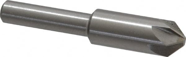 Interstate - 3/8" Head Diam, 1/4" Shank Diam, 6 Flute 90° High Speed Steel Countersink - Makers Industrial Supply