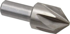 Interstate - 1-1/4" Head Diam, 3/4" Shank Diam, 6 Flute 90° High Speed Steel Countersink - Bright Finish, 3-3/8" OAL, Single End, Straight Shank, Right Hand Cut - Makers Industrial Supply