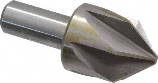 Interstate - 1-1/2" Head Diam, 3/4" Shank Diam, 6 Flute 90° High Speed Steel Countersink - Makers Industrial Supply