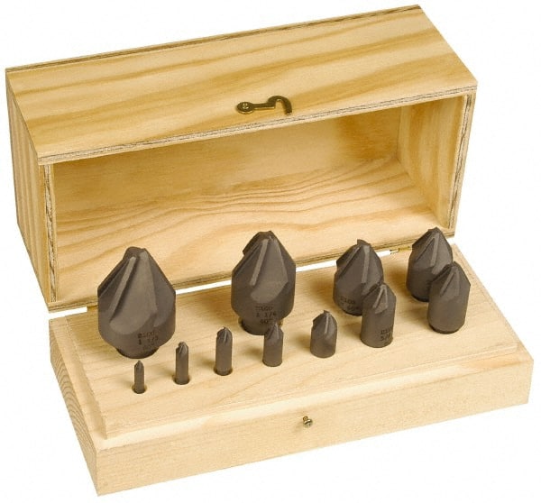 Hertel - 10 Piece, 1/4 to 1-1/2" Head Diam, 82° Included Angle, Countersink Set - Makers Industrial Supply