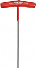 Bondhus - 2.5mm Hex, T-Handle Cushion Grip, Hex Key - 9" OAL, Metric System of Measurement - Makers Industrial Supply