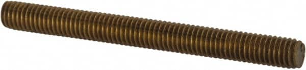 Value Collection - #10-32 2" OAL Fully Threaded Stud - Brass, Plain Finish - Makers Industrial Supply