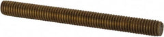 Value Collection - #10-32 2" OAL Fully Threaded Stud - Brass, Plain Finish - Makers Industrial Supply