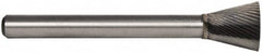 M.A. Ford - 1/4" Cut Diam, 1/8" Shank Diam, Backtaper Head Fine Cut Burr - Carbide, End Cut End, 1/4" LOC, 1-3/4" OAL - Makers Industrial Supply