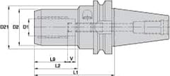 Kennametal - BT30 Taper Shank, 5/8" Hole Diam, Hydraulic Tool Holder/Chuck - 37.59mm Nose Diam, 3.94" Projection, 39.12mm Clamp Depth, 15,000 RPM, Through Coolant - Exact Industrial Supply