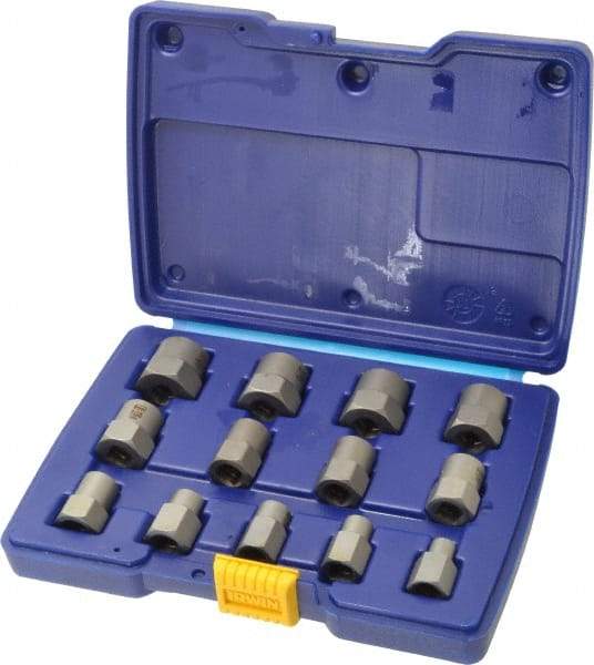 Irwin Hanson - 13 Piece Bolt Extractor Set - 3/8" Drive, Molded Plastic Case - Makers Industrial Supply