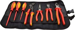 Knipex - 7 Piece Insulated Hand Tool Set - Comes in Tool Roll - Makers Industrial Supply