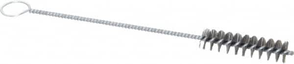 PRO-SOURCE - 2-1/2" Long x 5/8" Diam Steel Twisted Wire Bristle Brush - Single Spiral, 9" OAL, 0.008" Wire Diam, 0.142" Shank Diam - Makers Industrial Supply