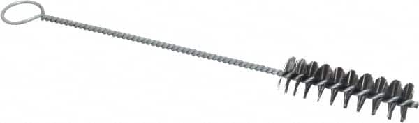 PRO-SOURCE - 2-1/2" Long x 3/4" Diam Steel Twisted Wire Bristle Brush - Single Spiral, 9" OAL, 0.008" Wire Diam, 0.142" Shank Diam - Makers Industrial Supply