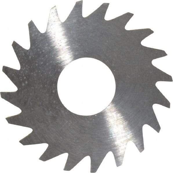 RobbJack - 3/4" Diam x 0.025" Blade Thickness x 1/4" Arbor Hole Diam, 20 Tooth Slitting and Slotting Saw - Arbor Connection, Right Hand, Uncoated, Solid Carbide, Concave Ground - Makers Industrial Supply