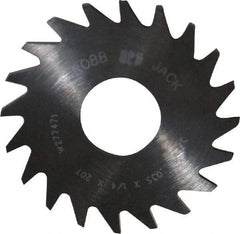 RobbJack - 3/4" Diam x 0.035" Blade Thickness x 1/4" Arbor Hole Diam, 20 Tooth Slitting and Slotting Saw - Arbor Connection, Right Hand, Uncoated, Solid Carbide, Concave Ground - Makers Industrial Supply