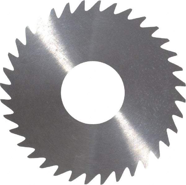 RobbJack - 1-1/2" Diam x 0.023" Blade Thickness x 1/2" Arbor Hole Diam, 36 Tooth Slitting and Slotting Saw - Arbor Connection, Right Hand, Uncoated, Solid Carbide, Concave Ground - Makers Industrial Supply