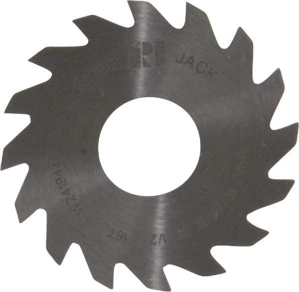 RobbJack - 1-1/2" Diam x 0.0312" Blade Thickness x 1/2" Arbor Hole Diam, 16 Tooth Slitting and Slotting Saw - Arbor Connection, Right Hand, Uncoated, Solid Carbide, Concave Ground - Makers Industrial Supply