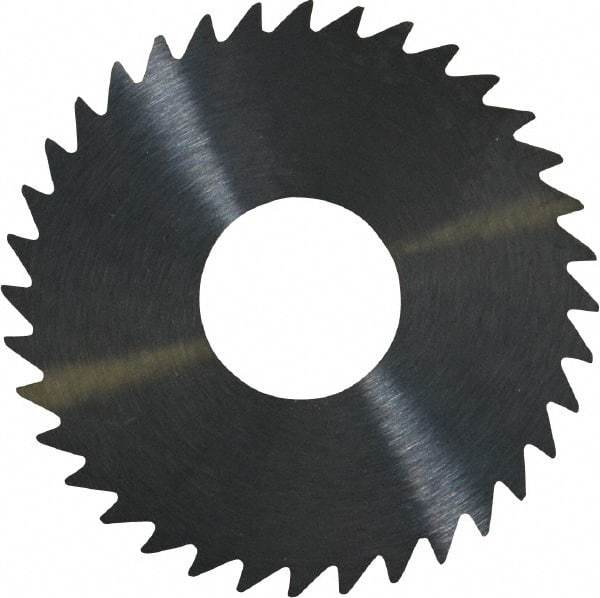 RobbJack - 1-1/2" Diam x 0.04" Blade Thickness x 1/2" Arbor Hole Diam, 36 Tooth Slitting and Slotting Saw - Arbor Connection, Right Hand, Uncoated, Solid Carbide, Concave Ground - Makers Industrial Supply