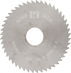 RobbJack - 2" Diam x 0.023" Blade Thickness x 1/2" Arbor Hole Diam, 48 Tooth Slitting and Slotting Saw - Arbor Connection, Right Hand, Uncoated, Solid Carbide, Concave Ground - Makers Industrial Supply