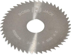 RobbJack - 2" Diam x 0.0312" Blade Thickness x 1/2" Arbor Hole Diam, 48 Tooth Slitting and Slotting Saw - Arbor Connection, Right Hand, Uncoated, Solid Carbide, Concave Ground - Makers Industrial Supply