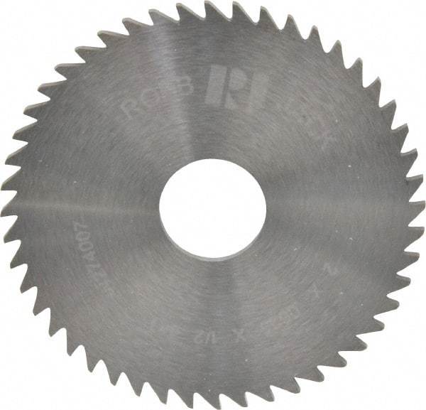 RobbJack - 2" Diam x 1/16" Blade Thickness x 1/2" Arbor Hole Diam, 48 Tooth Slitting and Slotting Saw - Arbor Connection, Right Hand, Uncoated, Solid Carbide, Concave Ground - Makers Industrial Supply