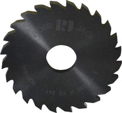 RobbJack - 2" Diam x 1/8" Blade Thickness x 1/2" Arbor Hole Diam, 24 Tooth Slitting and Slotting Saw - Arbor Connection, Right Hand, Uncoated, Solid Carbide, Concave Ground - Makers Industrial Supply