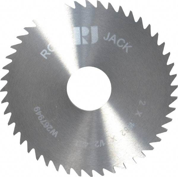 RobbJack - 2" Diam x 0.1562" Blade Thickness x 1/2" Arbor Hole Diam, 48 Tooth Slitting and Slotting Saw - Arbor Connection, Right Hand, Uncoated, Solid Carbide, Concave Ground - Makers Industrial Supply