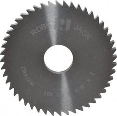 RobbJack - 2" Diam x 3/16" Blade Thickness x 1/2" Arbor Hole Diam, 48 Tooth Slitting and Slotting Saw - Arbor Connection, Right Hand, Uncoated, Solid Carbide, Concave Ground - Makers Industrial Supply