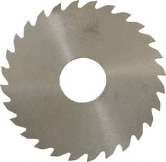 RobbJack - 2-1/4" Diam x 0.04" Blade Thickness x 5/8" Arbor Hole Diam, 28 Tooth Slitting and Slotting Saw - Arbor Connection, Right Hand, Uncoated, Solid Carbide, Concave Ground - Makers Industrial Supply