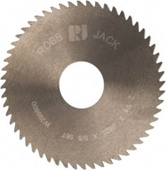 RobbJack - 2-1/4" Diam x 1/16" Blade Thickness x 5/8" Arbor Hole Diam, 56 Tooth Slitting and Slotting Saw - Arbor Connection, Right Hand, Uncoated, Solid Carbide, Concave Ground - Makers Industrial Supply