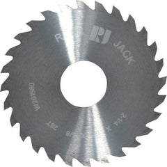 RobbJack - 2-1/4" Diam x 1/8" Blade Thickness x 5/8" Arbor Hole Diam, 28 Tooth Slitting and Slotting Saw - Arbor Connection, Right Hand, Uncoated, Solid Carbide, Concave Ground - Makers Industrial Supply