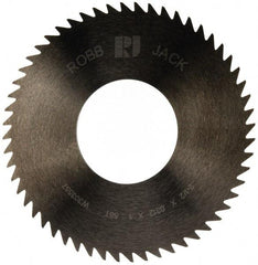 RobbJack - 2-1/2" Diam x 0.0312" Blade Thickness x 1" Arbor Hole Diam, 56 Tooth Slitting and Slotting Saw - Arbor Connection, Right Hand, Uncoated, Solid Carbide, Concave Ground - Makers Industrial Supply