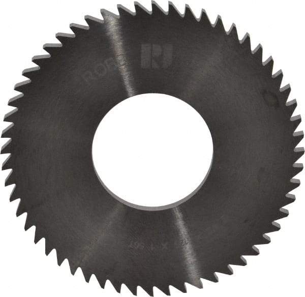 RobbJack - 2-1/2" Diam x 1/8" Blade Thickness x 1" Arbor Hole Diam, 56 Tooth Slitting and Slotting Saw - Arbor Connection, Right Hand, Uncoated, Solid Carbide, Concave Ground - Makers Industrial Supply