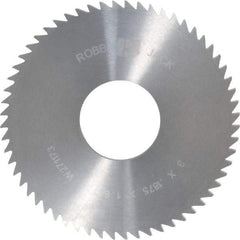 RobbJack - 3" Diam x 3/16" Blade Thickness x 1" Arbor Hole Diam, 60 Tooth Slitting and Slotting Saw - Arbor Connection, Right Hand, Uncoated, Solid Carbide, Concave Ground - Makers Industrial Supply