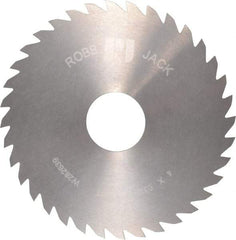 RobbJack - 4" Diam x 0.0312" Blade Thickness x 1" Arbor Hole Diam, 36 Tooth Slitting and Slotting Saw - Arbor Connection, Right Hand, Uncoated, Solid Carbide, Concave Ground - Makers Industrial Supply