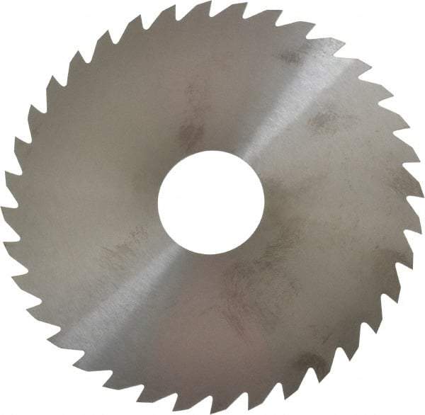 RobbJack - 4" Diam x 0.04" Blade Thickness x 1" Arbor Hole Diam, 36 Tooth Slitting and Slotting Saw - Arbor Connection, Right Hand, Uncoated, Solid Carbide, Concave Ground - Makers Industrial Supply