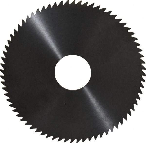 RobbJack - 4" Diam x 0.0781" Blade Thickness x 1" Arbor Hole Diam, 72 Tooth Slitting and Slotting Saw - Arbor Connection, Right Hand, Uncoated, Solid Carbide, Concave Ground - Makers Industrial Supply