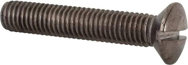 Value Collection - M8x1.25 Metric Coarse, 45mm OAL Slotted Drive Machine Screw - Oval Head, Grade 18-8 & A2 Stainless Steel, Uncoated, Without Washer - Makers Industrial Supply