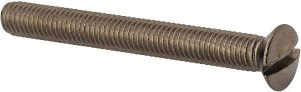 Value Collection - M8x1.25, 70mm OAL Slotted Drive Machine Screw - Oval Head, Grade 18-8 & A2 Stainless Steel, Uncoated, Without Washer - Makers Industrial Supply