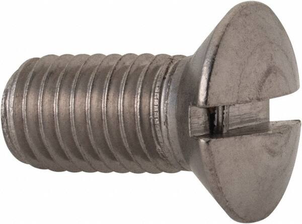 Value Collection - M10x1.50, 20mm OAL Slotted Drive Machine Screw - Oval Head, Grade 18-8 & A2 Stainless Steel, Uncoated, Without Washer - Makers Industrial Supply