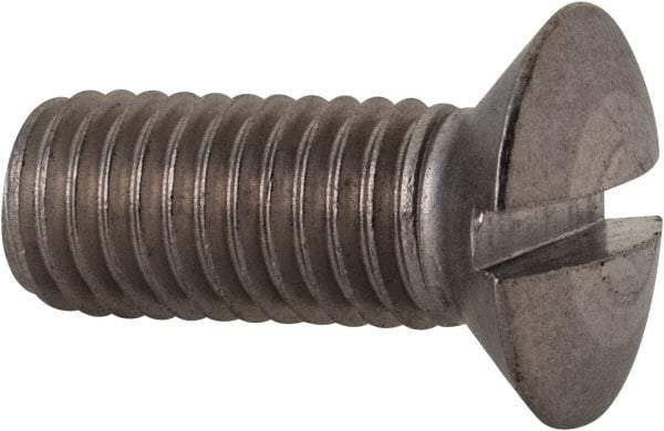 Value Collection - M10x1.50, 25mm OAL Slotted Drive Machine Screw - Oval Head, Grade 18-8 & A2 Stainless Steel, Uncoated, Without Washer - Makers Industrial Supply