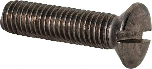 Value Collection - M10x1.50 Metric Coarse, 40mm OAL Slotted Drive Machine Screw - Oval Head, Grade 18-8 & A2 Stainless Steel, Uncoated, Without Washer - Makers Industrial Supply