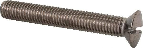 Value Collection - M10x1.50 Metric Coarse, 70mm OAL Slotted Drive Machine Screw - Oval Head, Grade 18-8 & A2 Stainless Steel, Uncoated, Without Washer - Makers Industrial Supply