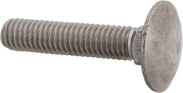 Value Collection - M6x1 30mm Length Under Head, Standard Square Neck, Carriage Bolt - Austenitic Grade A2 Stainless Steel, - Makers Industrial Supply