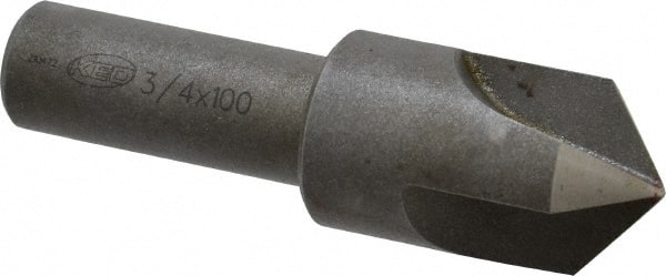 Keo - 3/4" Head Diam, 1/2" Shank Diam, 3 Flute 100° High Speed Steel Countersink - Makers Industrial Supply