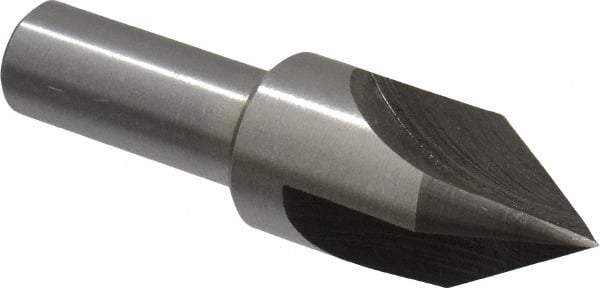 Interstate - 3/4" Head Diam, 1/2" Shank Diam, 3 Flute 60° High Speed Steel Countersink - Bright Finish, 2-3/4" OAL, Single End, Straight Shank, Right Hand Cut - Makers Industrial Supply