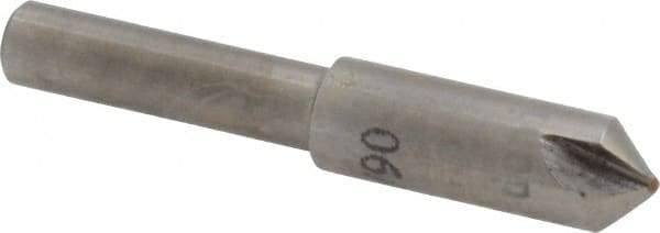 Interstate - 1/4" Head Diam, 3/16" Shank Diam, 3 Flute 90° High Speed Steel Countersink - Bright Finish, 2" OAL, Single End, Straight Shank, Right Hand Cut - Makers Industrial Supply