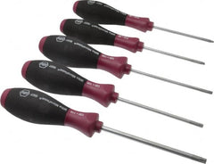 Wiha - 5 Piece Torx Screwdriver Set - Bit Sizes: Torx T10, T15, T20, T25 & T30 - Makers Industrial Supply