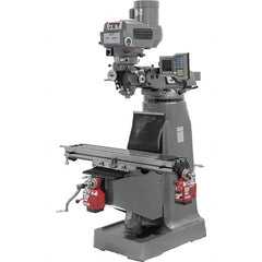 Jet - 9" Table Width x 49" Table Length, Variable Speed Pulley Control, 3 Phase Knee Milling Machine - R8 Spindle Taper, 3 hp - Makers Industrial Supply