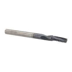 Accupro - 1/4-20 UNC, 0.18" Cutting Diam, 3 Flute, Solid Carbide Helical Flute Thread Mill - Internal Thread, 1/2" LOC, 2-1/2" OAL, 3/16" Shank Diam - Makers Industrial Supply