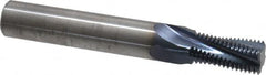 Accupro - 9/16-18 UNF, 0.45" Cutting Diam, 4 Flute, Solid Carbide Helical Flute Thread Mill - Internal Thread, 7/8" LOC, 3-1/2" OAL, 1/2" Shank Diam - Makers Industrial Supply