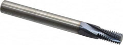 Accupro - 1/4-18 NPT, 0.36" Cutting Diam, 4 Flute, Solid Carbide Helical Flute Thread Mill - Internal Thread, 0.611" LOC, 3-1/2" OAL, 3/8" Shank Diam - Makers Industrial Supply