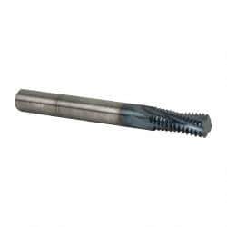 Accupro - M12x1.75 Metric Coarse, 0.37" Cutting Diam, 4 Flute, Solid Carbide Helical Flute Thread Mill - Internal Thread, 7/8" LOC, 3-1/2" OAL, 3/8" Shank Diam - Makers Industrial Supply